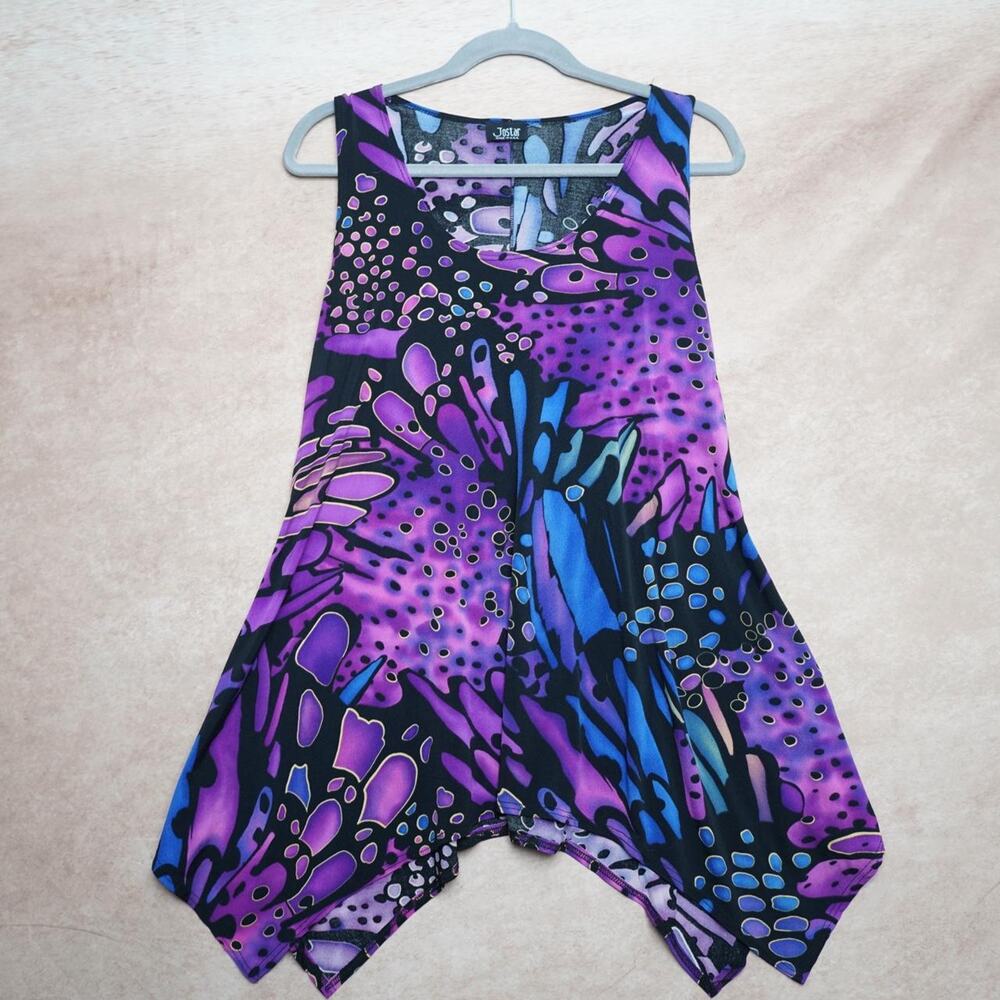 Jostar Abstract Handkerchief Hem Tunic Top 90s Y2K